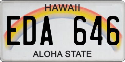 HI license plate EDA646