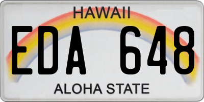 HI license plate EDA648