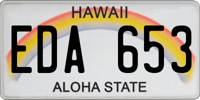 HI license plate EDA653