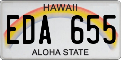 HI license plate EDA655