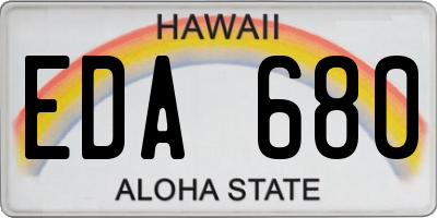 HI license plate EDA680