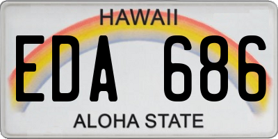 HI license plate EDA686