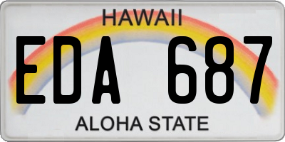 HI license plate EDA687