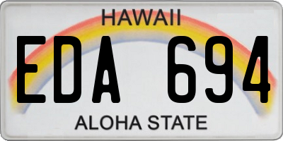 HI license plate EDA694