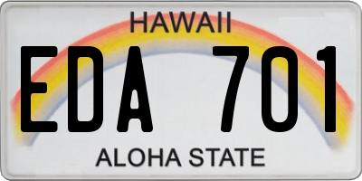 HI license plate EDA701