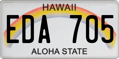 HI license plate EDA705