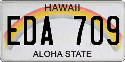 HI license plate EDA709