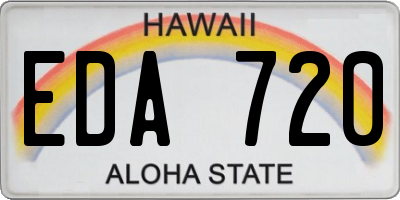 HI license plate EDA720