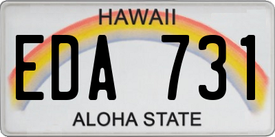 HI license plate EDA731