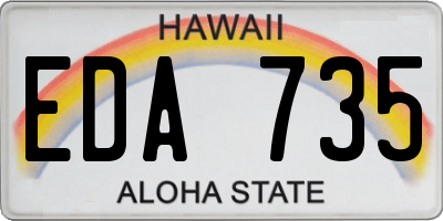 HI license plate EDA735