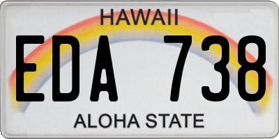 HI license plate EDA738