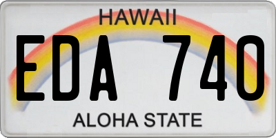 HI license plate EDA740