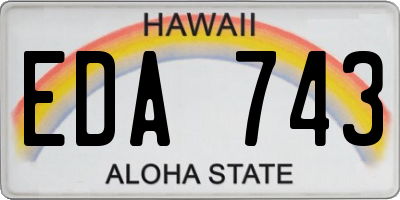 HI license plate EDA743