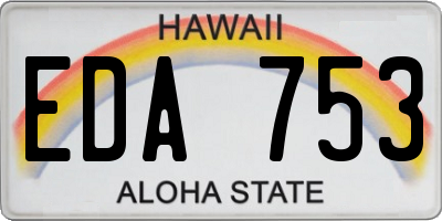 HI license plate EDA753