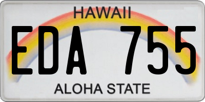 HI license plate EDA755