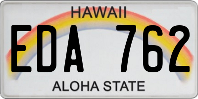 HI license plate EDA762