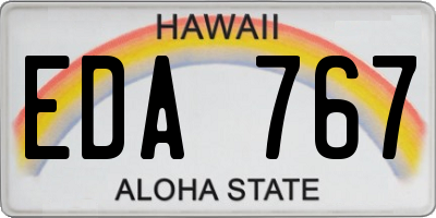 HI license plate EDA767