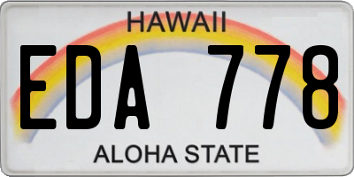 HI license plate EDA778