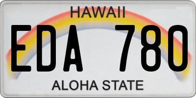 HI license plate EDA780