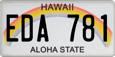 HI license plate EDA781