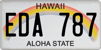 HI license plate EDA787