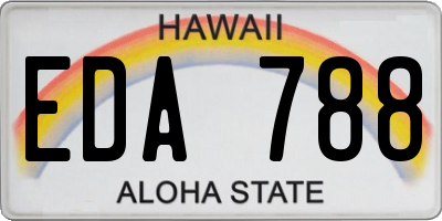 HI license plate EDA788