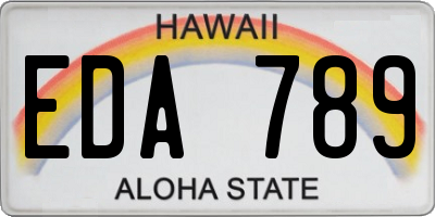 HI license plate EDA789
