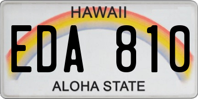 HI license plate EDA810