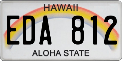 HI license plate EDA812
