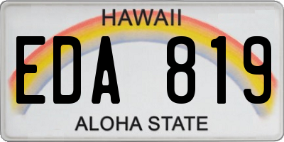 HI license plate EDA819