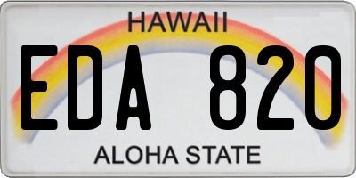 HI license plate EDA820