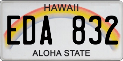 HI license plate EDA832