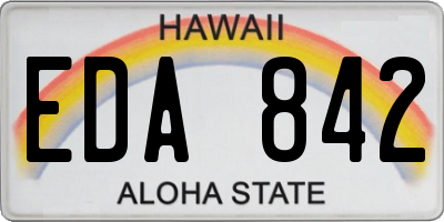 HI license plate EDA842