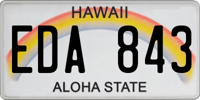 HI license plate EDA843