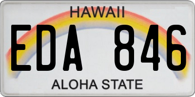 HI license plate EDA846