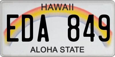 HI license plate EDA849