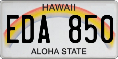 HI license plate EDA850