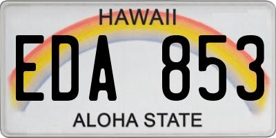 HI license plate EDA853