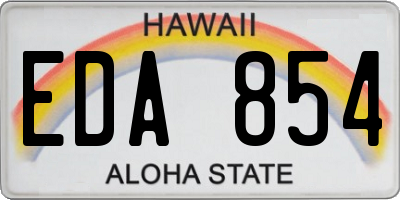 HI license plate EDA854