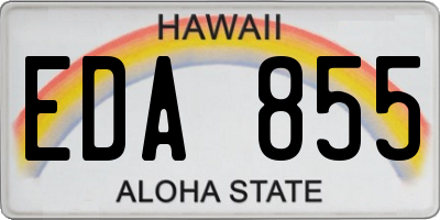 HI license plate EDA855