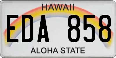 HI license plate EDA858