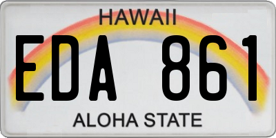 HI license plate EDA861