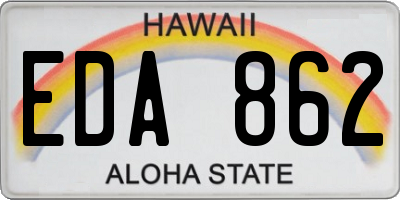 HI license plate EDA862