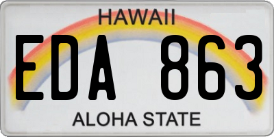 HI license plate EDA863