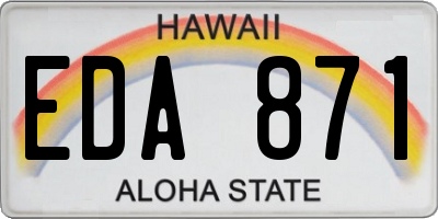 HI license plate EDA871