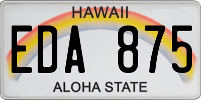 HI license plate EDA875