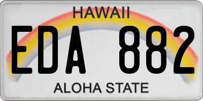HI license plate EDA882