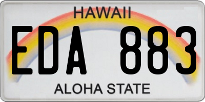 HI license plate EDA883