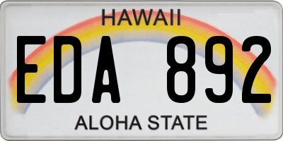 HI license plate EDA892