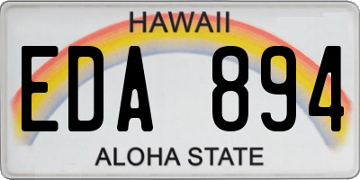 HI license plate EDA894